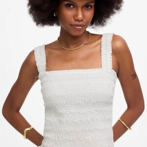 Madewell poplin smocked tank. NWT